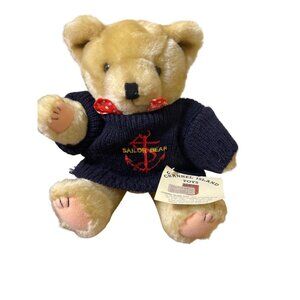 Vintage Channel Island Toys Sailor Bear Plush Sweater Anchor Design Jointed NWT